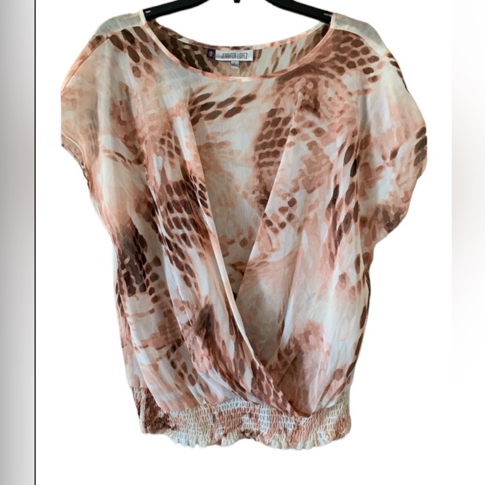 JLO Women’s Pink Snakeprint Top NWOT SIZE L